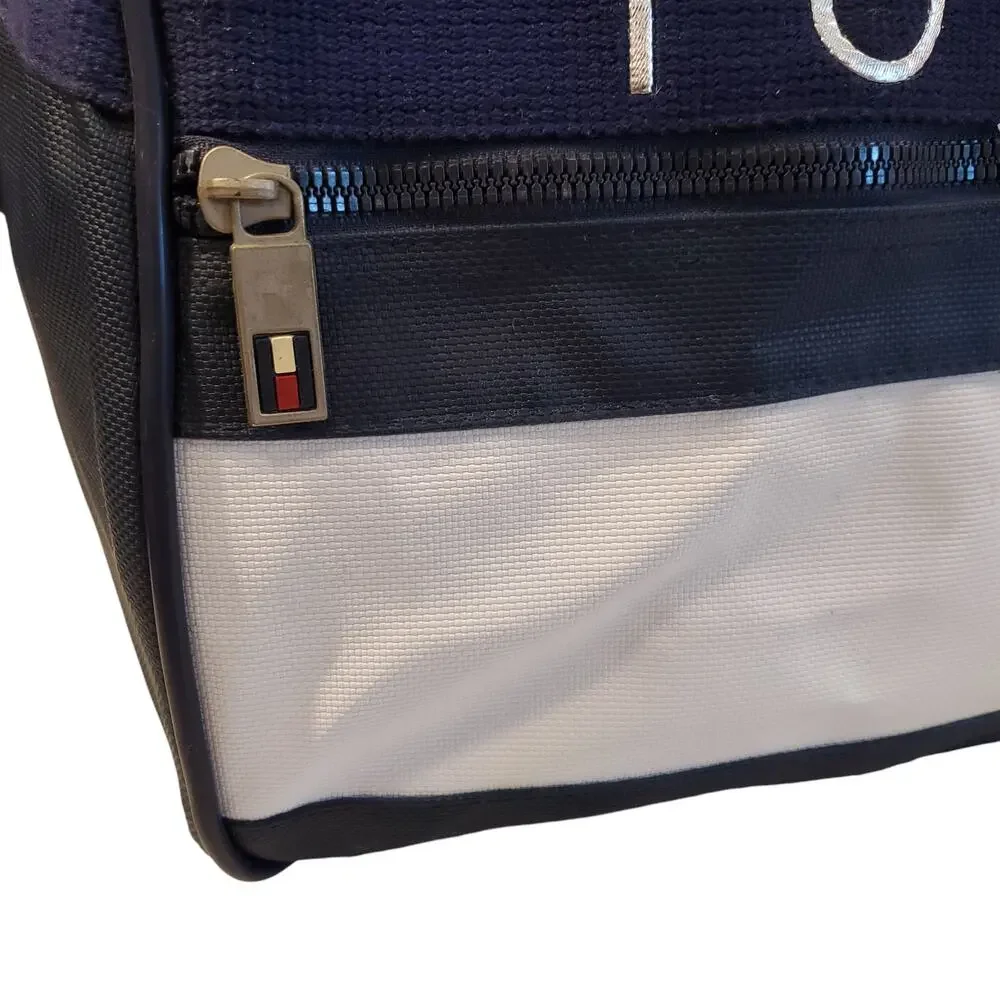 Tommy Hilfiger Color Block Spell Out Logo Flag Duffle Gym Bag Large Vintage 90s